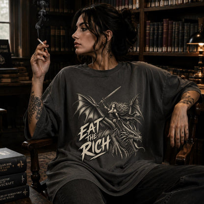 Eat The Rich Dragon Shirt, Whimsigoth Clothing Dragon Shirt, Eat The Rich Shirt, Dark Fantasy Shirt, Medieval Shirt ,Whimsigoth Medieval Gift