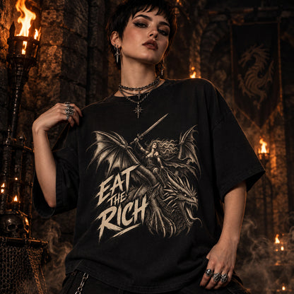 Eat The Rich Dragon Shirt, Whimsigoth Clothing Dragon Shirt, Eat The Rich Shirt, Dark Fantasy Shirt, Medieval Shirt ,Whimsigoth Medieval Gift