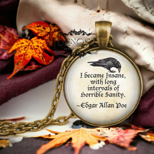 Edgar Allan Poe Funny Quote Necklace,Literary Pendant Jewelry