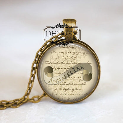 Edgar Allan Poe Necklace,Annabel Lee Necklace,Edgar Allan Poe Jewelry,Gothic Jewelry,Gothic Necklace,Art Pendant