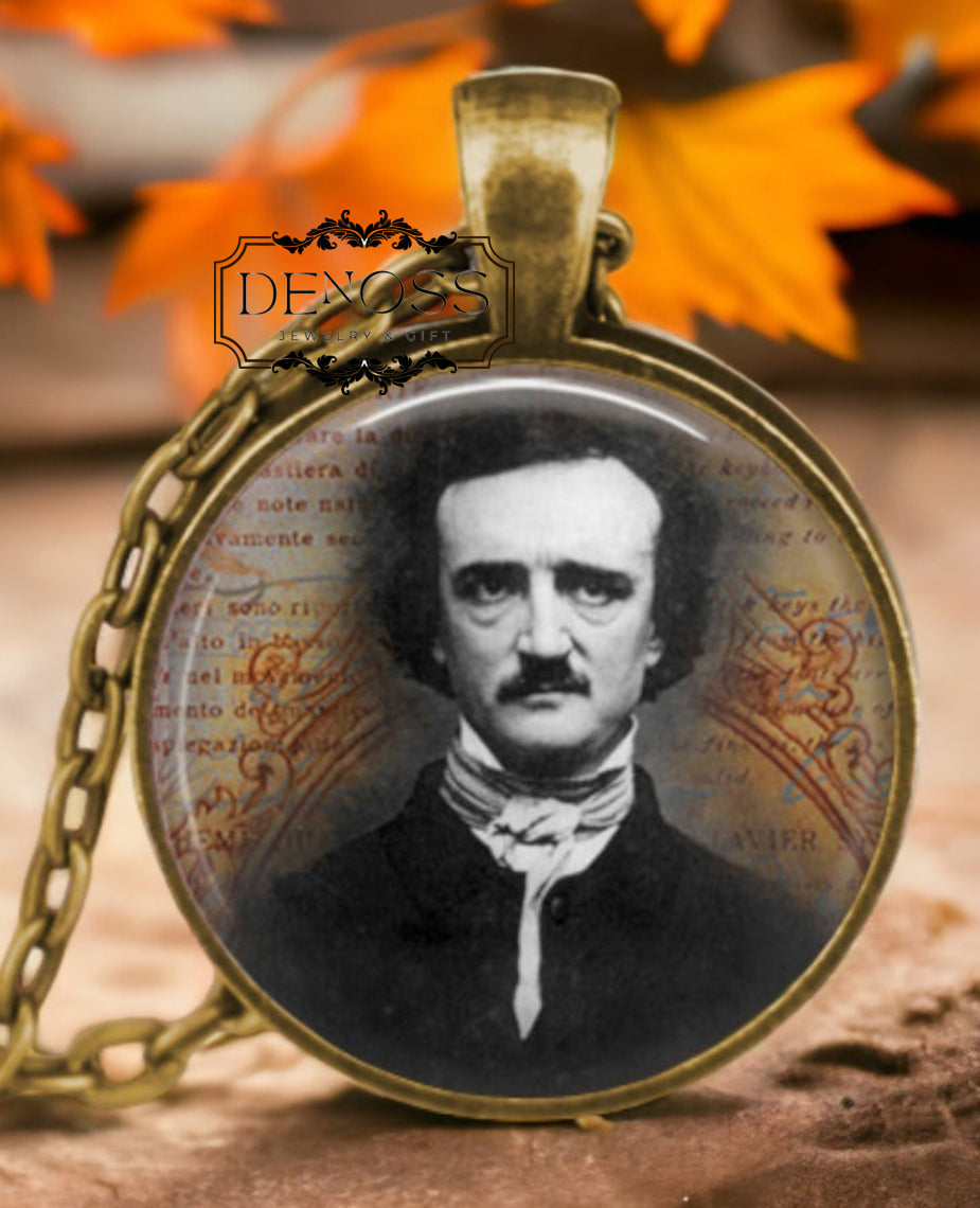 Edgar Allan Poe Portrait Pendant,Literary Gift