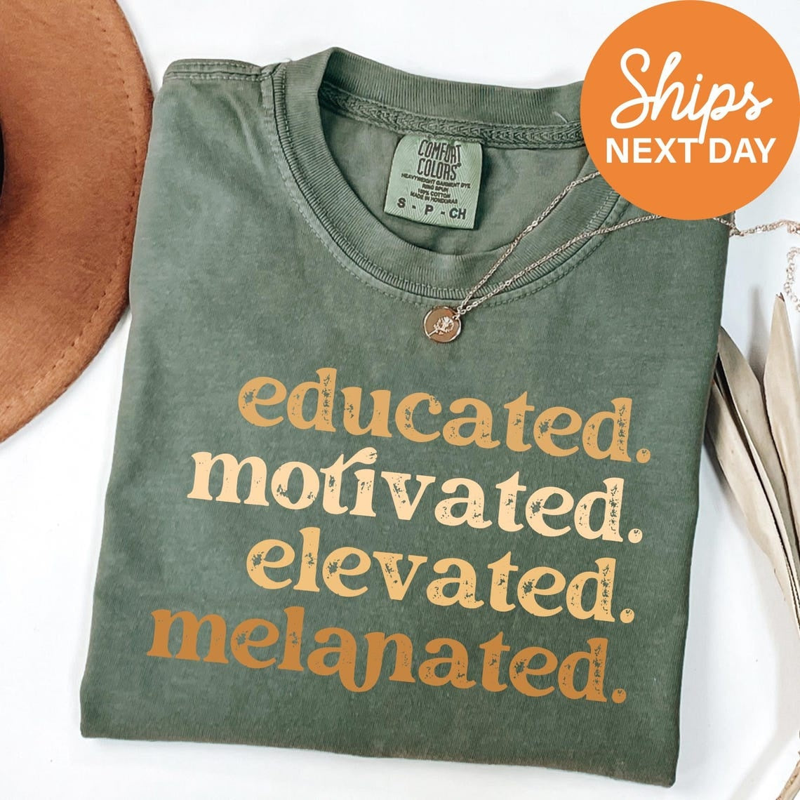 Educated Motivated Elevated Melanated Shirt, Black History Month Tee