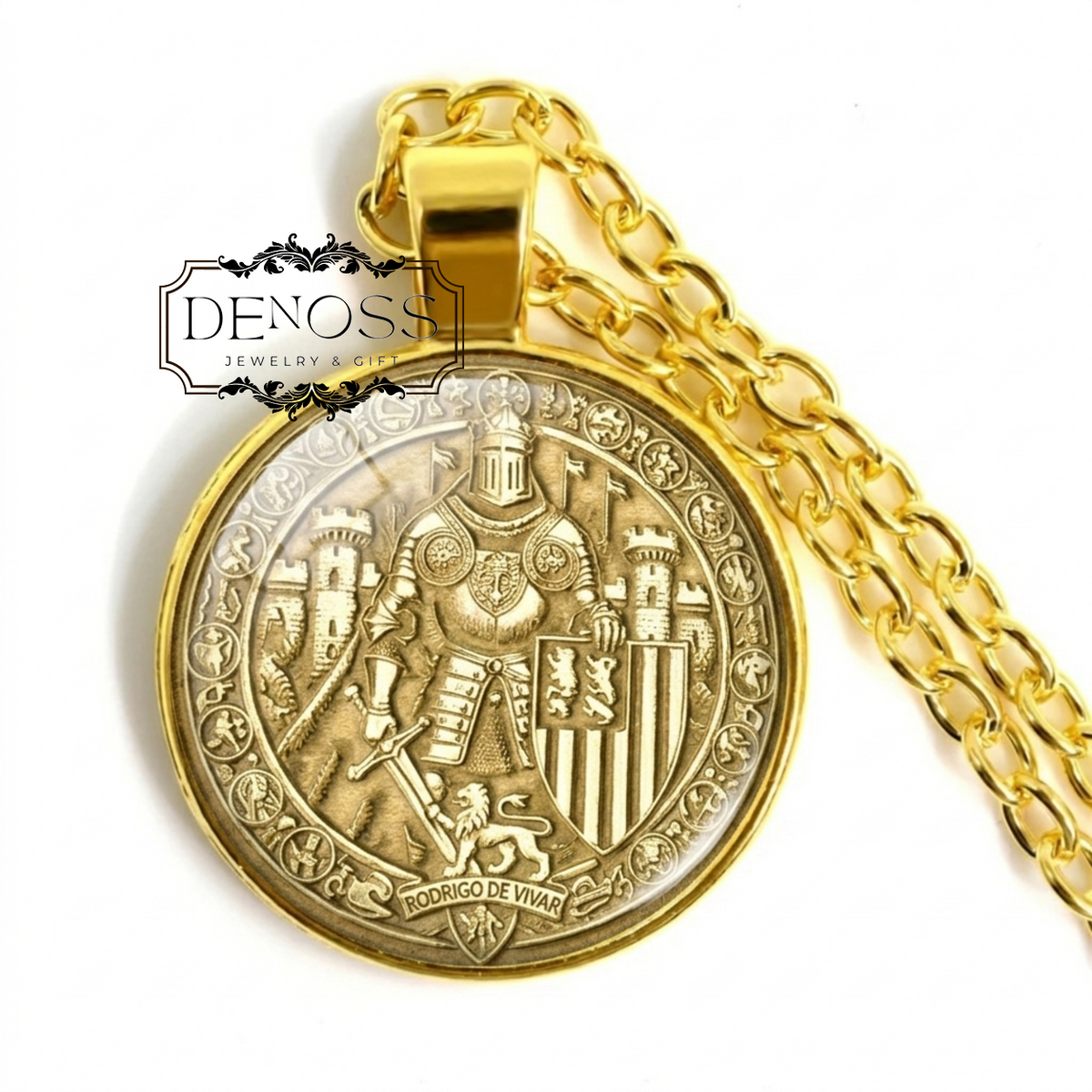 El Cid Pendant Necklace,Knight Amulet,Medieval Spanish Hero
