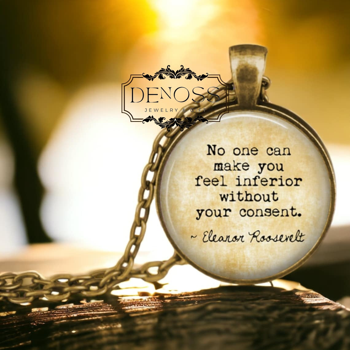 Eleanor Roosevelt Inspirational Quote Necklace,Women's Gift