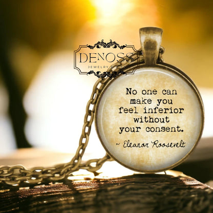 Eleanor Roosevelt Inspirational Quote Necklace,Women's Gift