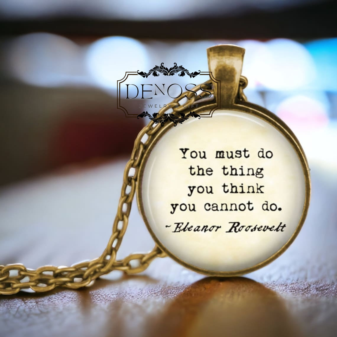Eleanor Roosevelt Quote Necklace Inspirational Women's Gift