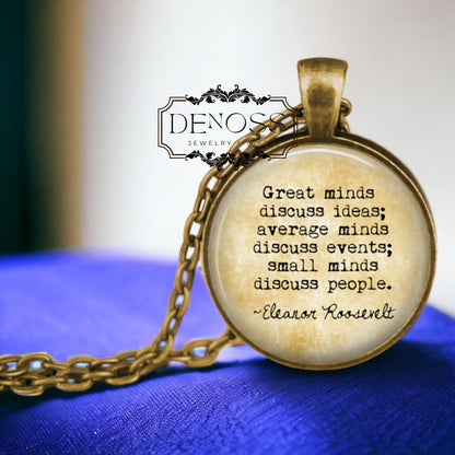Eleanor Roosevelt Quote Necklace,Inspirational Quote Gift,Inner Strength