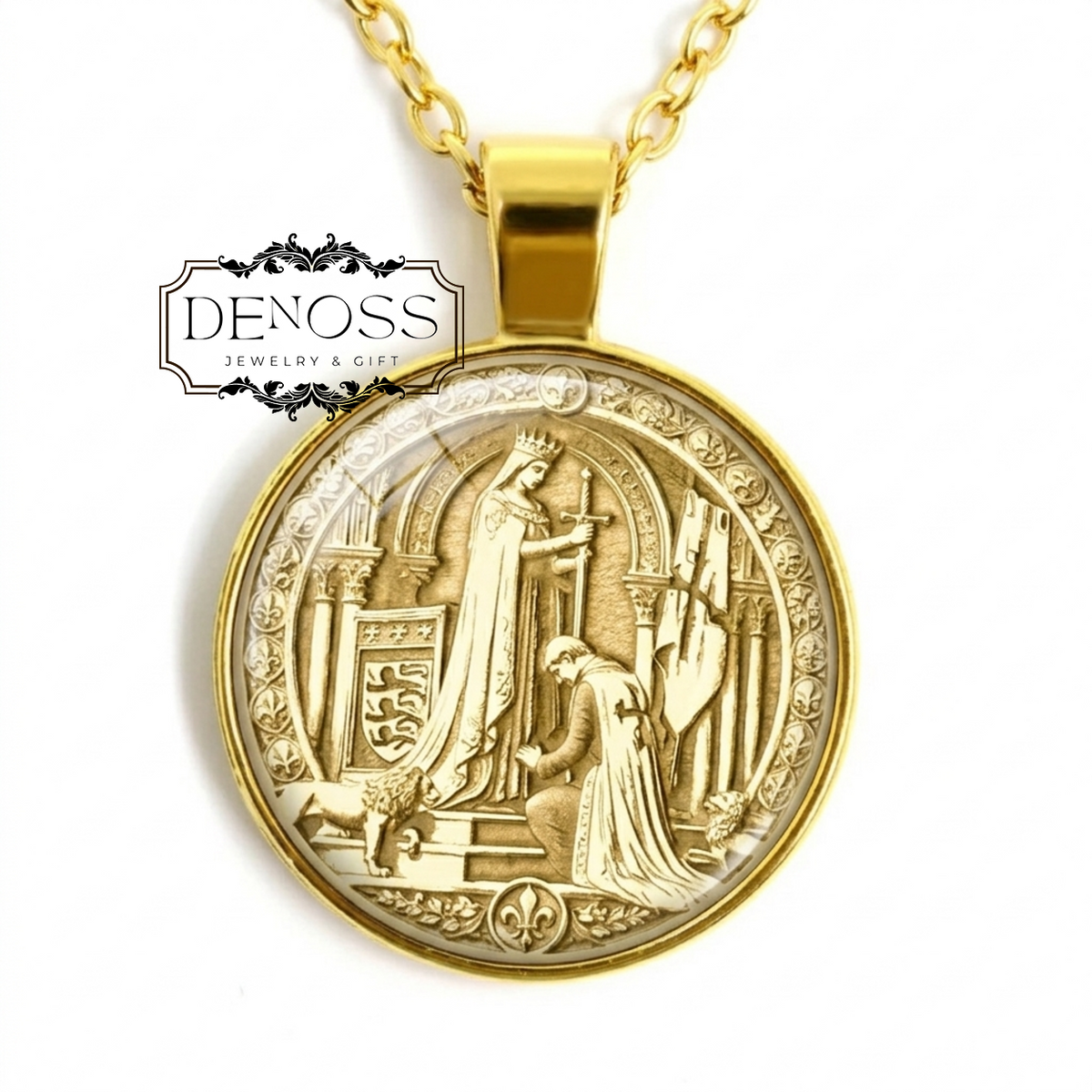 Eleanor and Richard Pendant Necklace,Queen & Crusader King Amulet,Historical Charm