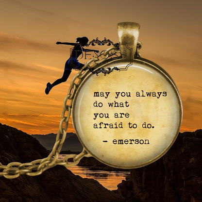 Emerson Quote Necklace,Encouraging Literary Jewelry