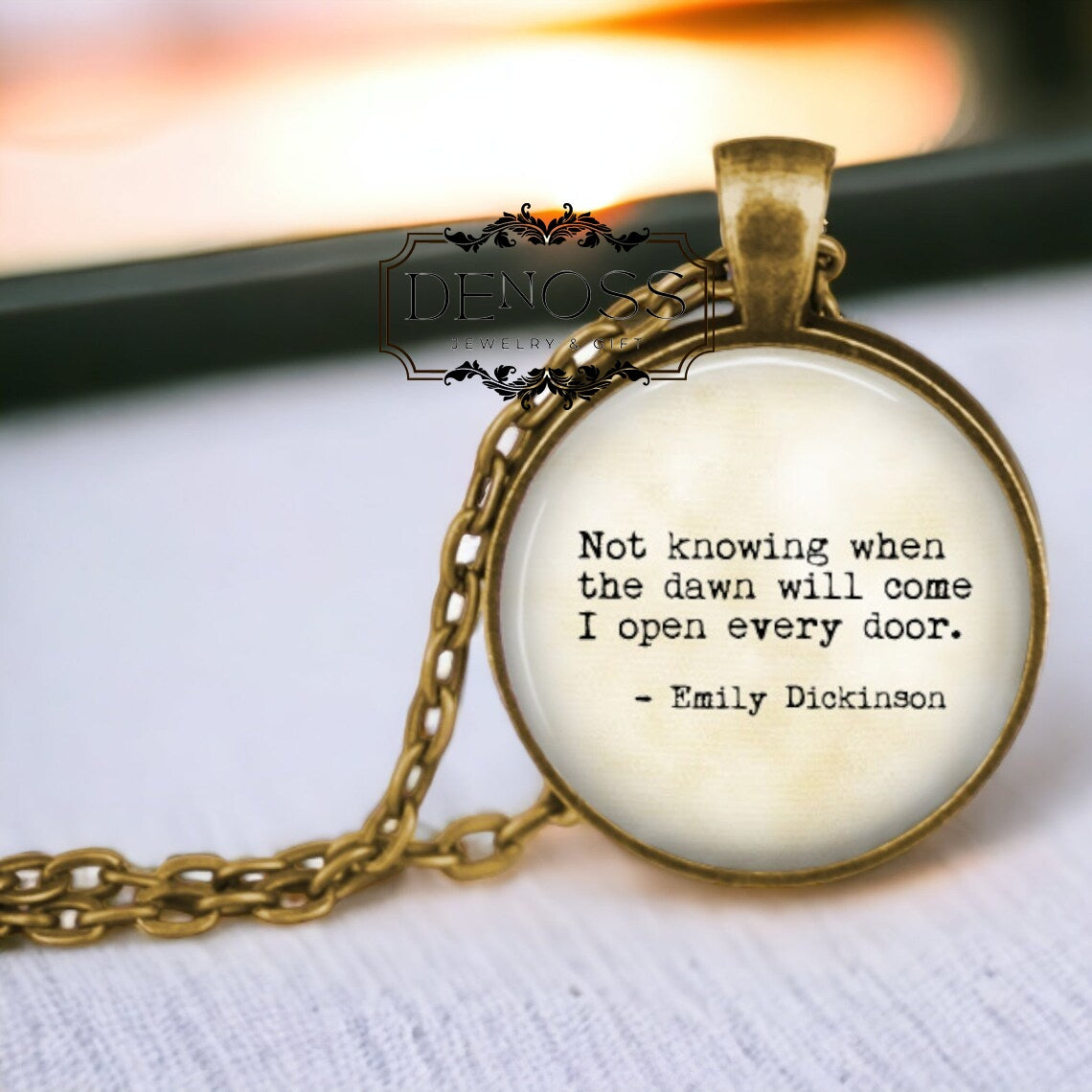 Emily Dickinson Quote Necklace,Book Lover Gift
