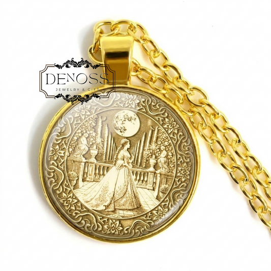 Empress Sisi Pendant Austrian Royal Necklace,Regal Grief Charm