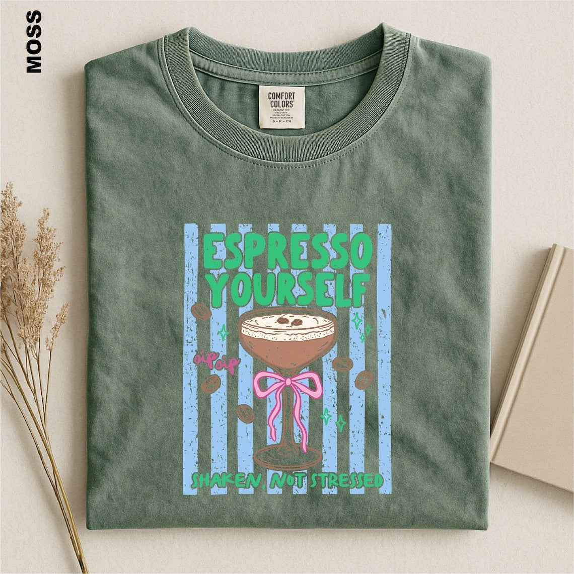 Espresso Yourself Shirt, Espresso Martini T-Shirt, Funny Coffee Cocktail Tee, Shaken Not Stressed T-Shirt, Trendy Espresso Lover Gift Top