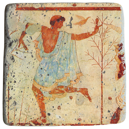Etruscan Dancer Fresco on Stone