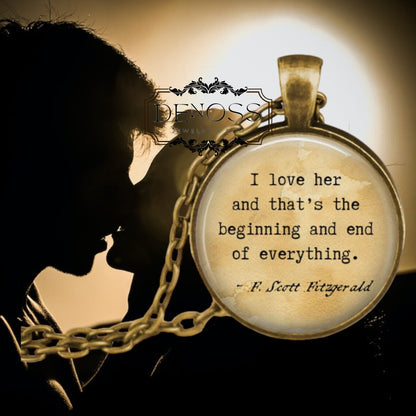 F. Scott Fitzgerald Quote Necklace,Literary Love Gift for Her