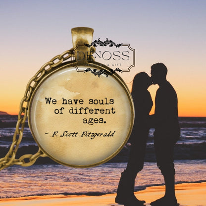F. Scott Fitzgerald Quote Necklace,Literary Love Jewelry