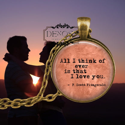 F. Scott Fitzgerald Quote Necklace,Literature Gift for Her