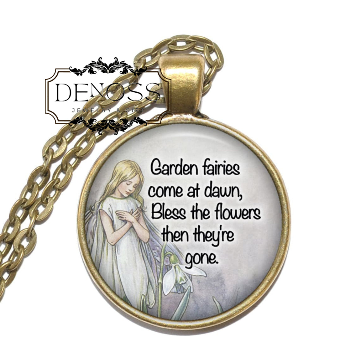 FAIRY QUOTE Necklace,Fantasy,Magic,Inspirational Necklace,Art pendant,Glass pendant,Handmade jewelry