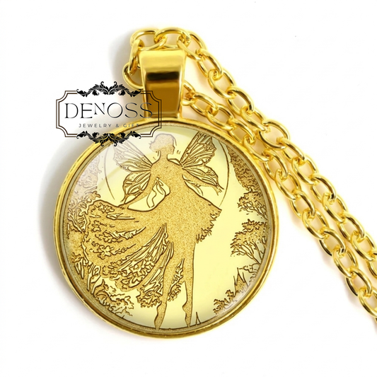 Fairy Pendant Necklace,Whimsical Elf Fantasy Jewelry