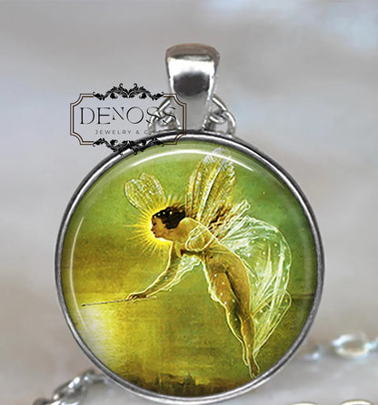Fairy necklace,Spirit of the Night,fantasy art jewelry