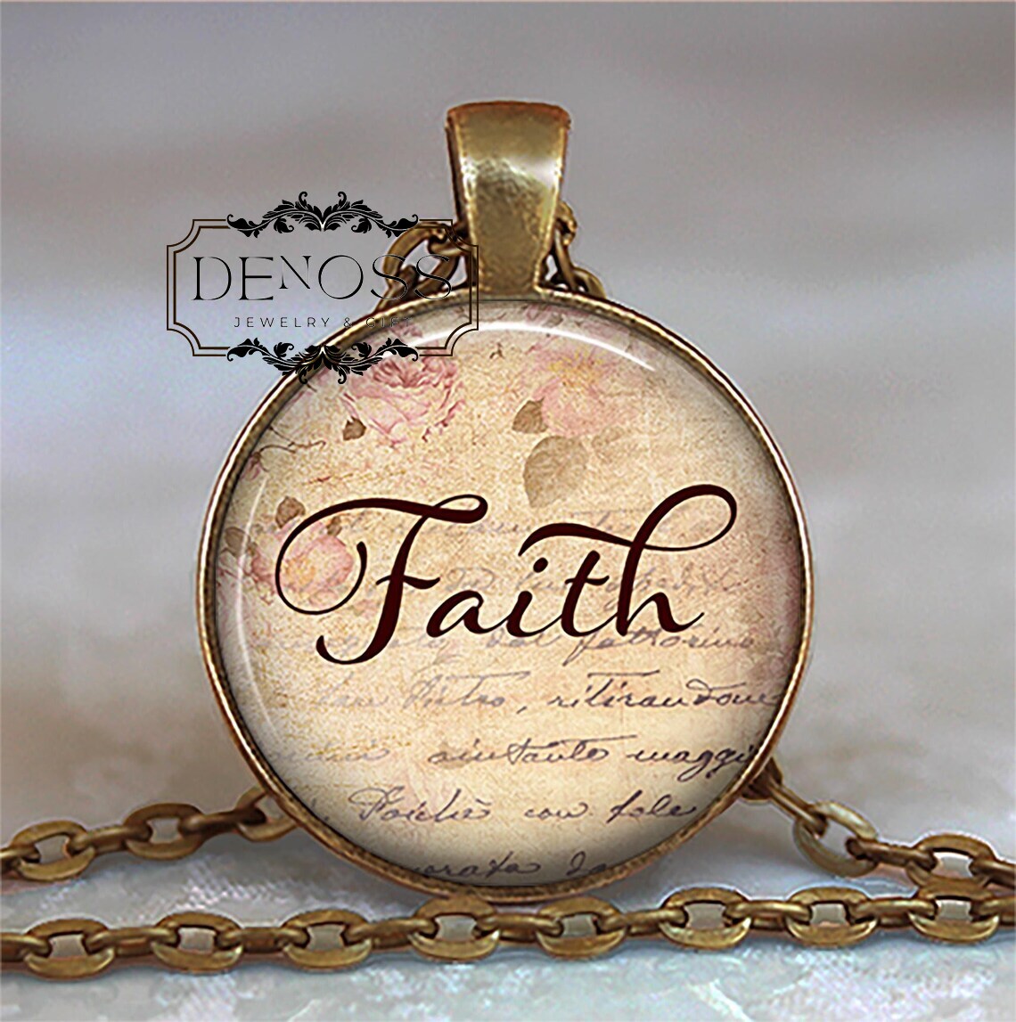 Faith necklace,Faith pendant Faith jewelry,favorite word jewelry,inspirational jewelry,Christian jewelry