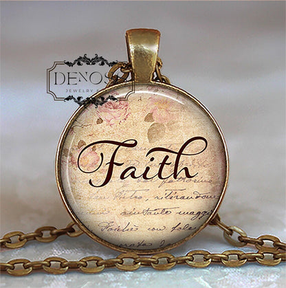 Faith necklace,Faith pendant Faith jewelry,favorite word jewelry,inspirational jewelry,Christian jewelry