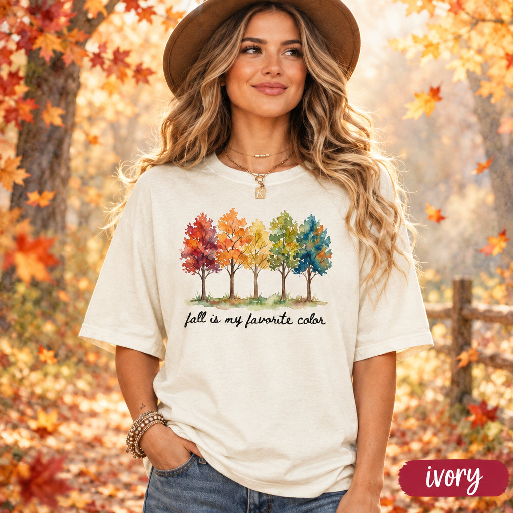 Fall Season Lover Shirt, Autumn Trees Watercolor Graphic Tee, Cute Fall Lover Gift Shirt