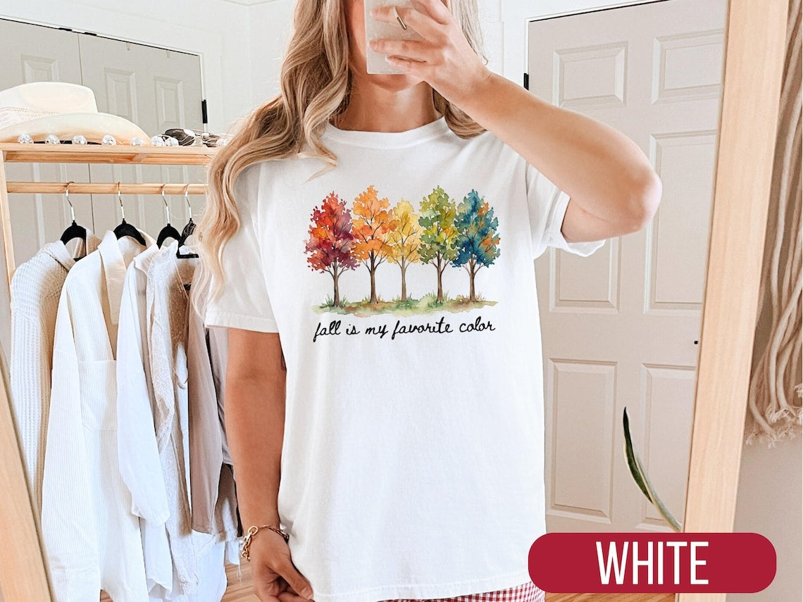 Fall Season Lover Shirt, Autumn Trees Watercolor Graphic Tee, Cute Fall Lover Gift Shirt