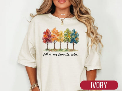 Fall Season Lover Shirt, Autumn Trees Watercolor Graphic Tee, Cute Fall Lover Gift Shirt