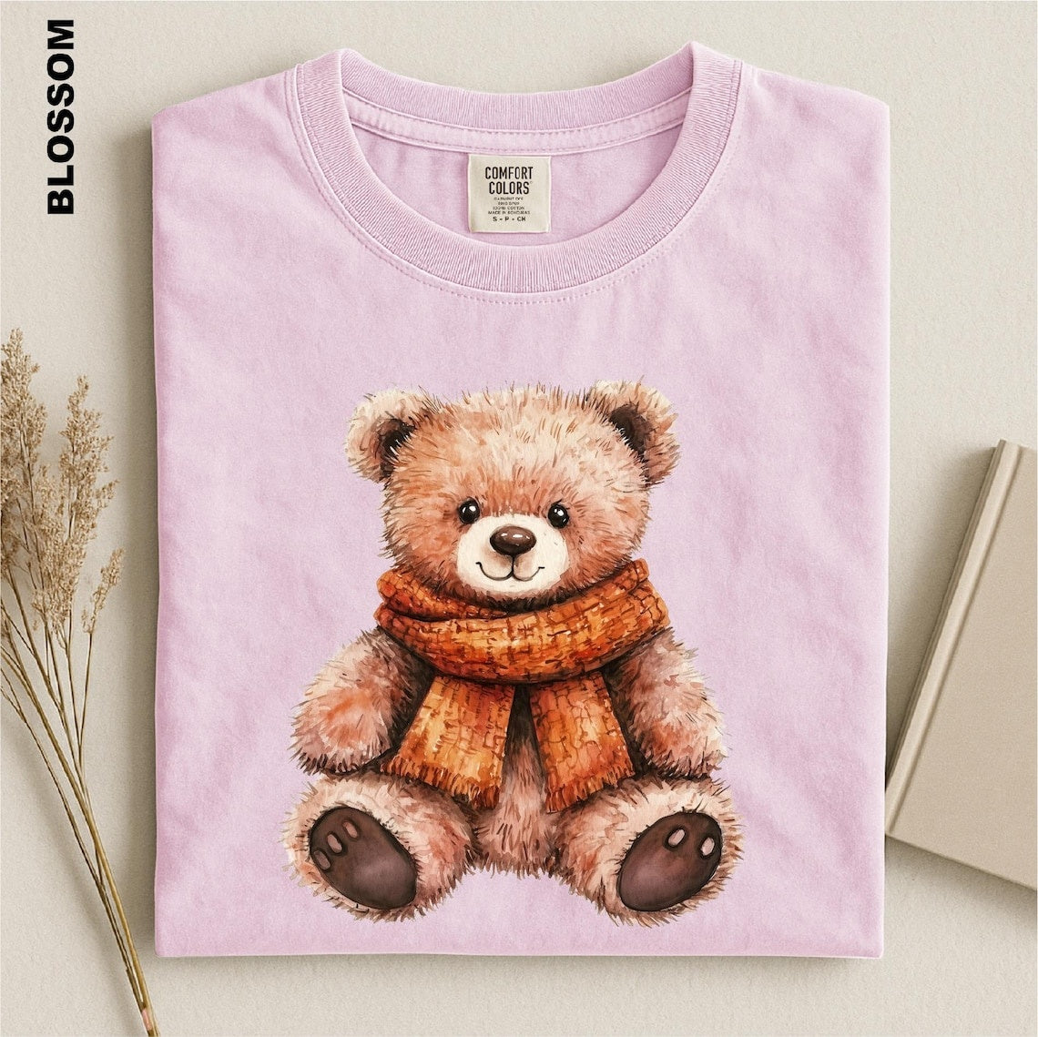 Fall Teddy Bear Shirt, Cozy Autumn Bear Tee, Cute Pumpkin Teddy Graphic T-shirt, Comfort Colors Fall Aesthetic Top, Cozy Season Toddler Gift