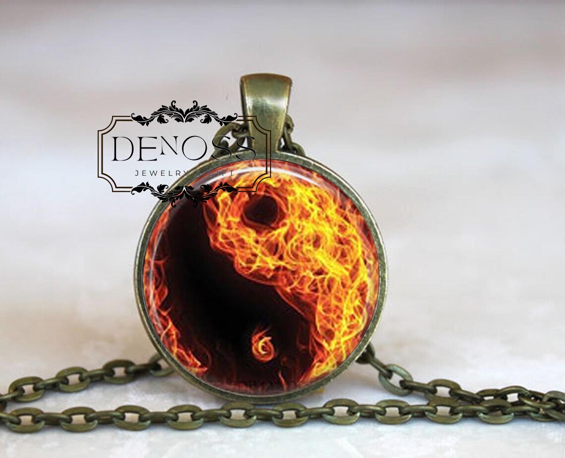 Fire Yin Yang Necklace