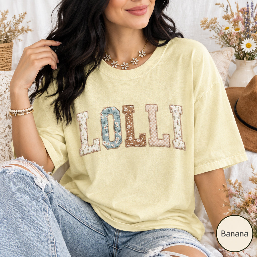 Floral Lolli Comfort Colors T-Shirt, Varsity Grandma Tee, New Lolli Gift, Grandmother Shirt