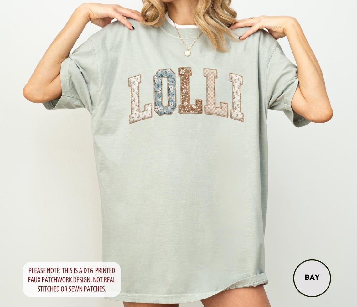 Floral Lolli Comfort Colors T-Shirt, Varsity Grandma Tee, New Lolli Gift, Grandmother Shirt