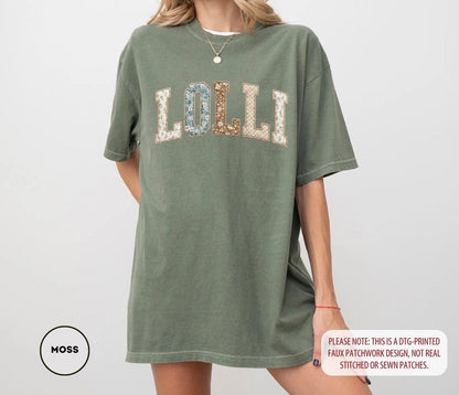 Floral Lolli Comfort Colors T-Shirt, Varsity Grandma Tee, New Lolli Gift, Grandmother Shirt