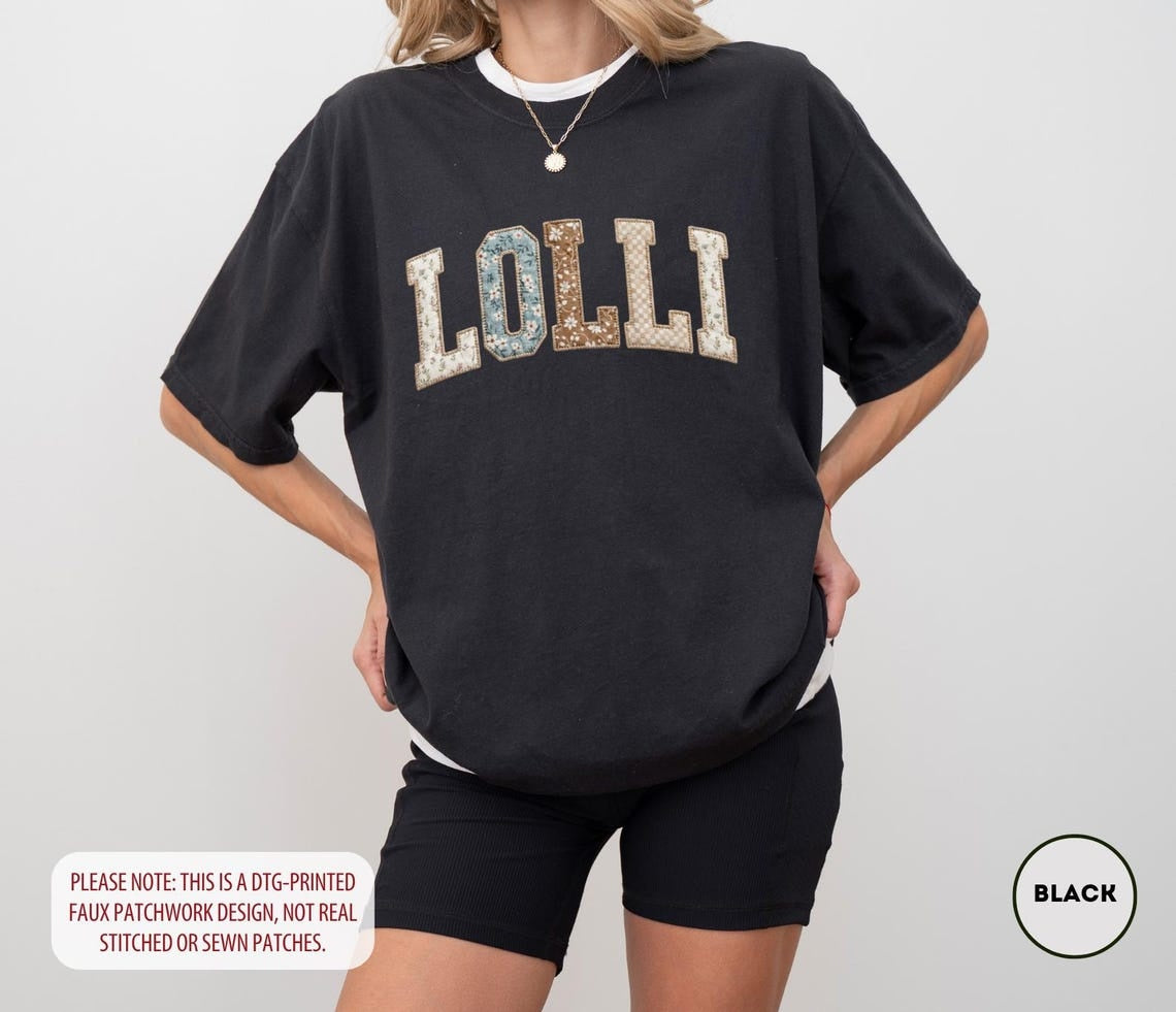 Floral Lolli Comfort Colors T-Shirt, Varsity Grandma Tee, New Lolli Gift, Grandmother Shirt