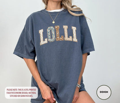 Floral Lolli Comfort Colors T-Shirt, Varsity Grandma Tee, New Lolli Gift, Grandmother Shirt