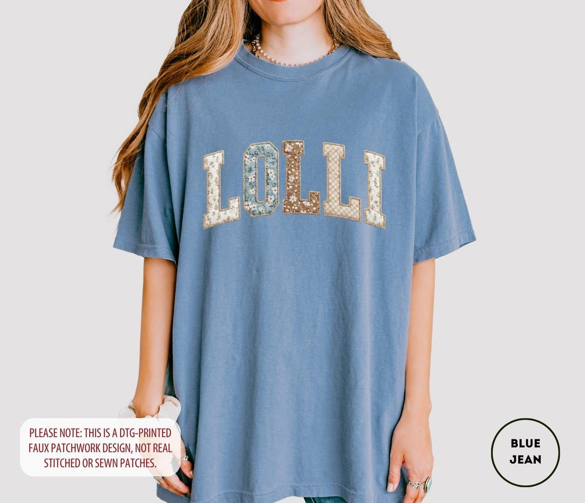 Floral Lolli Comfort Colors T-Shirt, Varsity Grandma Tee, New Lolli Gift, Grandmother Shirt