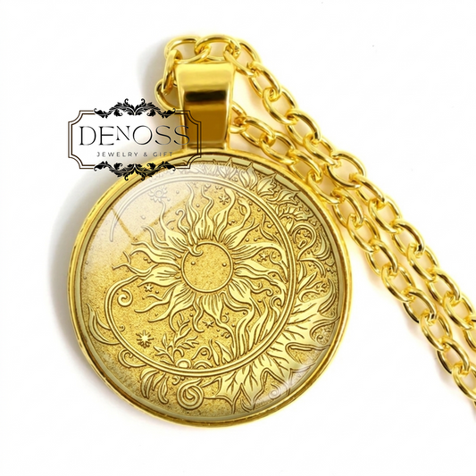 Flower Pendant Necklace,Boho Art Jewelry