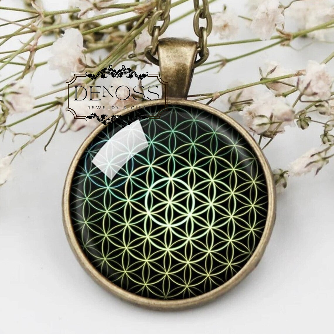 Flower of Life Necklace,Flower of Life Pendant,Sacred Geometry,Sacred Life Jewelry,Seed of Life,Spiritual Mandala Yoga