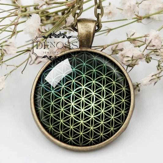 Flower of Life Necklace,Flower of Life Pendant,Sacred Geometry,Sacred Life Jewelry,Seed of Life,Spiritual Mandala Yoga