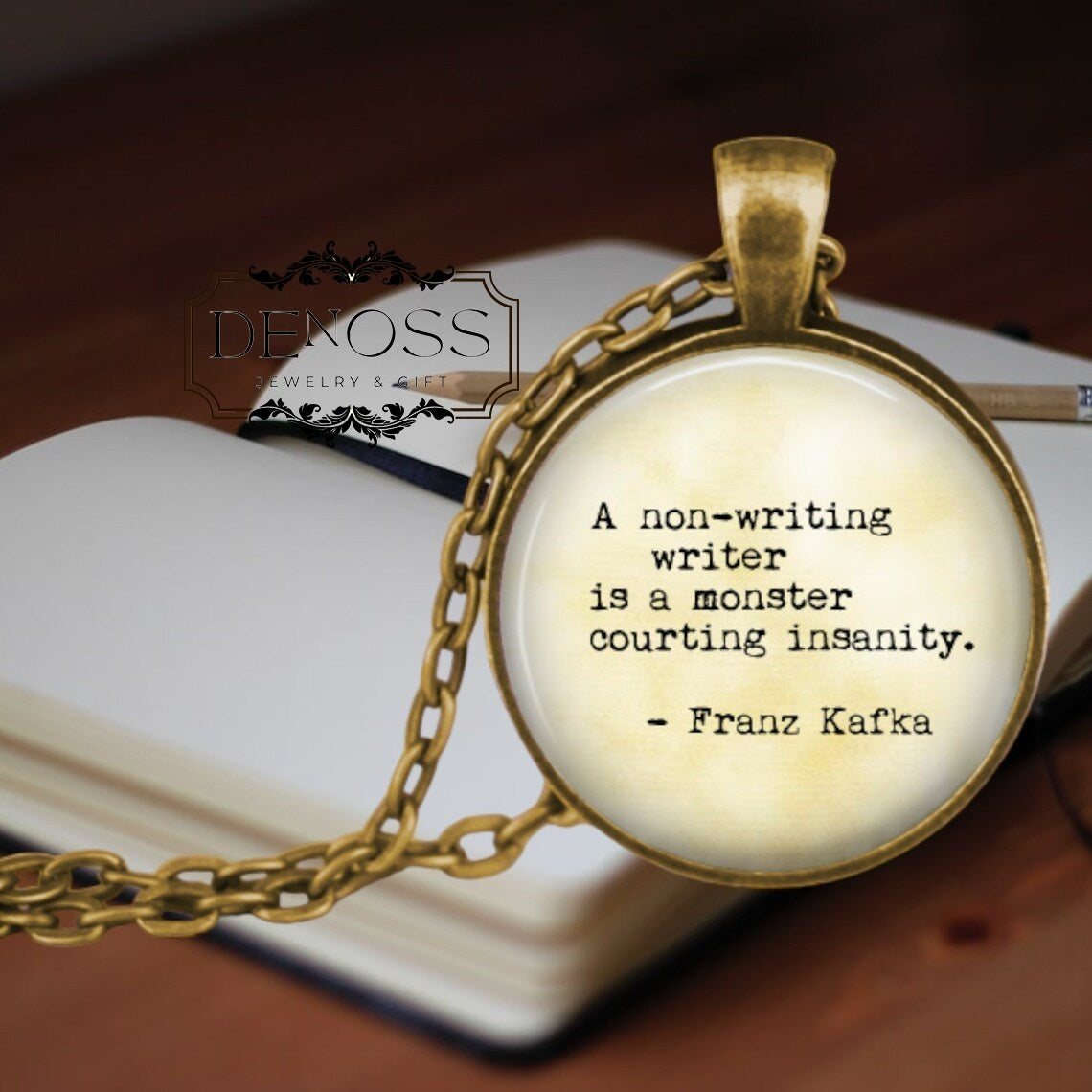 Franz Kafka,Quote Necklace,Gift for Writers