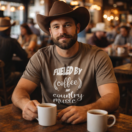 Fueled by coffee and country music  Tshirt