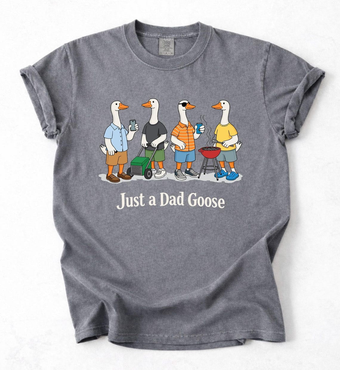 Funny Dad Goose Comfort Colors Shirt, Just A Dad Goose Tee, Dad Life Shirt, Fathers Day Gift, Dad Tee, Funny Goose Shirt