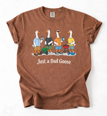 Funny Dad Goose Comfort Colors Shirt, Just A Dad Goose Tee, Dad Life Shirt, Fathers Day Gift, Dad Tee, Funny Goose Shirt
