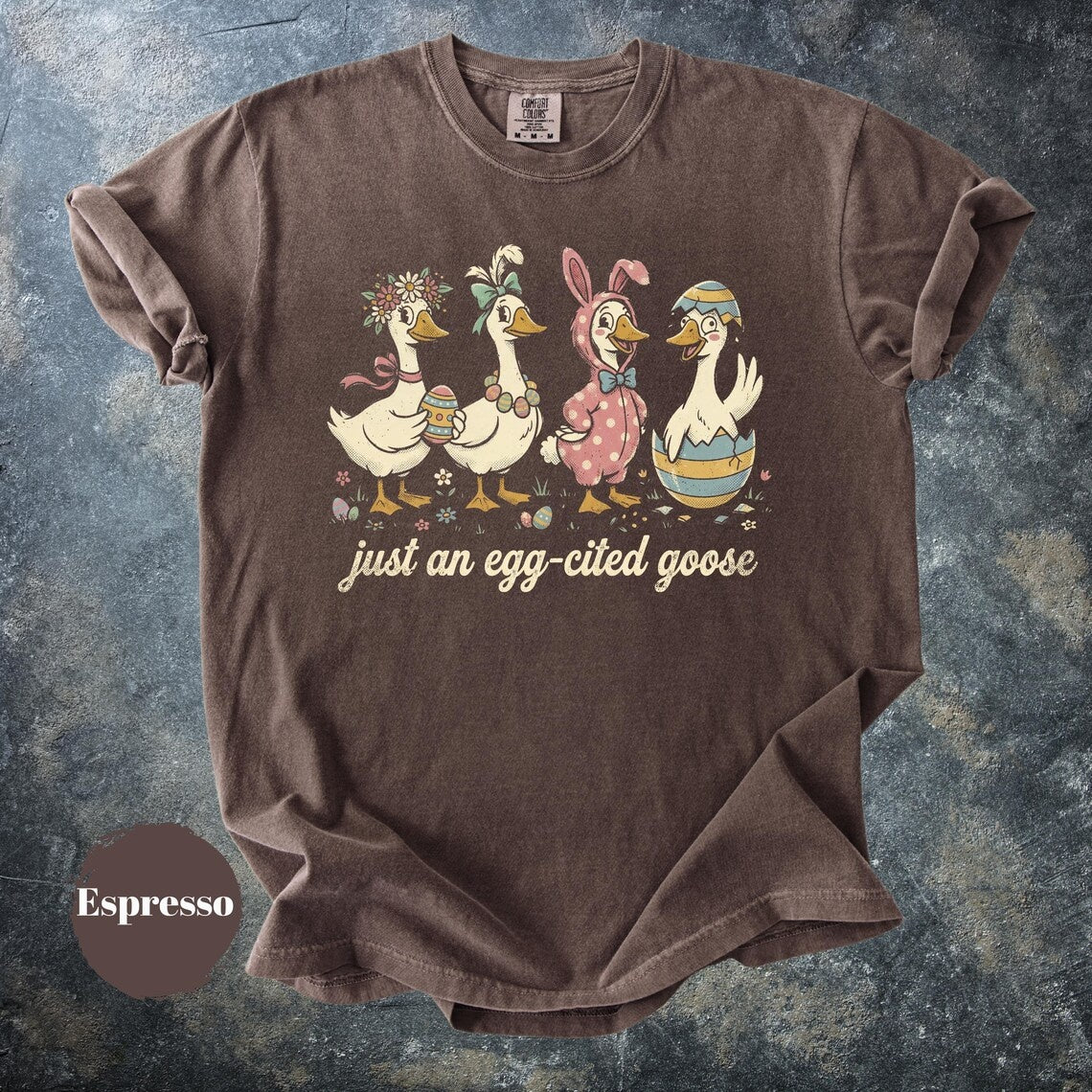 Funny Easter Goose Shirt, Egg Cited Goose T-Shirt, Cute Bunny Goose Graphic Tee, Easter Gift