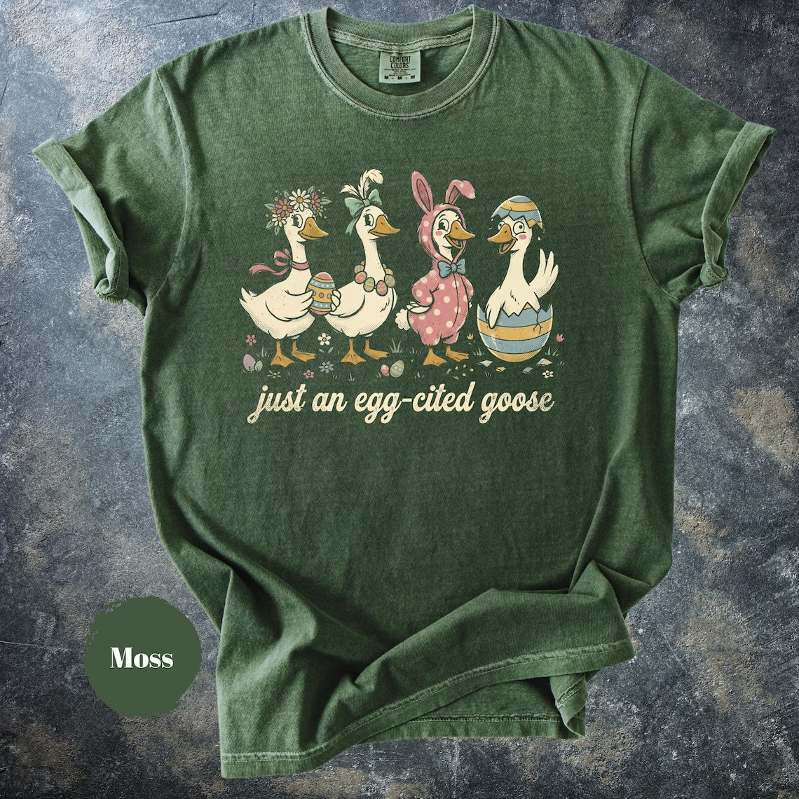 Funny Easter Goose Shirt, Egg Cited Goose T-Shirt, Cute Bunny Goose Graphic Tee, Easter Gift