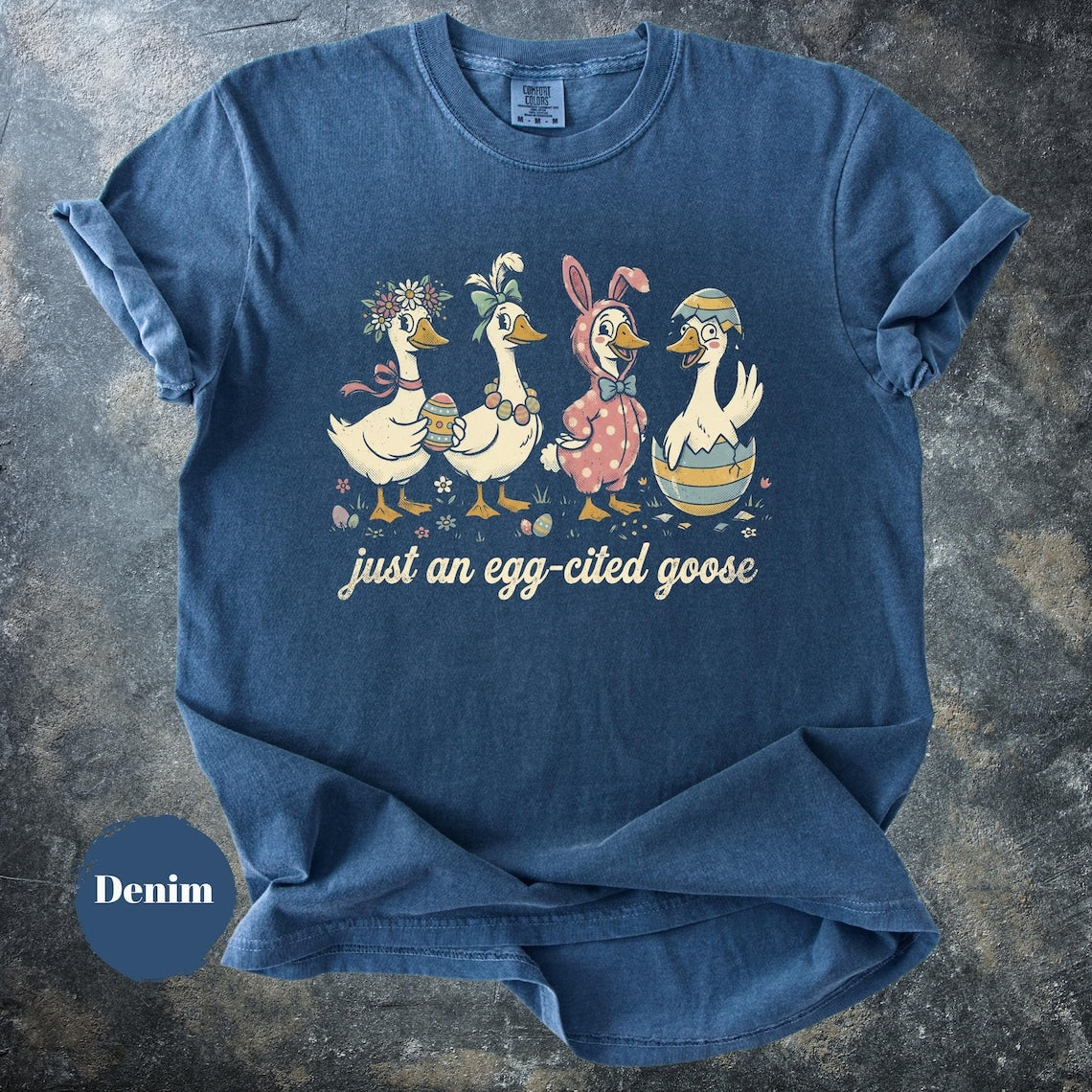 Funny Easter Goose Shirt, Egg Cited Goose T-Shirt, Cute Bunny Goose Graphic Tee, Easter Gift