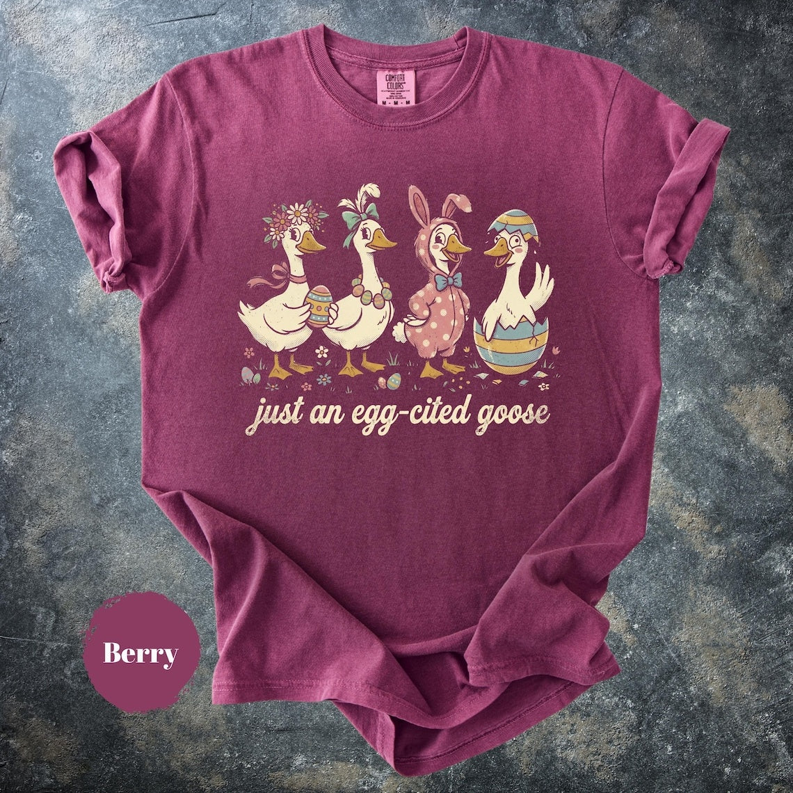 Funny Easter Goose Shirt, Egg Cited Goose T-Shirt, Cute Bunny Goose Graphic Tee, Easter Gift