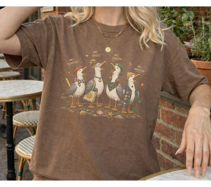 Funny Teacher Seagull Shirt, Vintage Back to School Teacher Tee, Seagull Graphic T-Shirt, Teacher Gift, Back to School Teacher Shirt