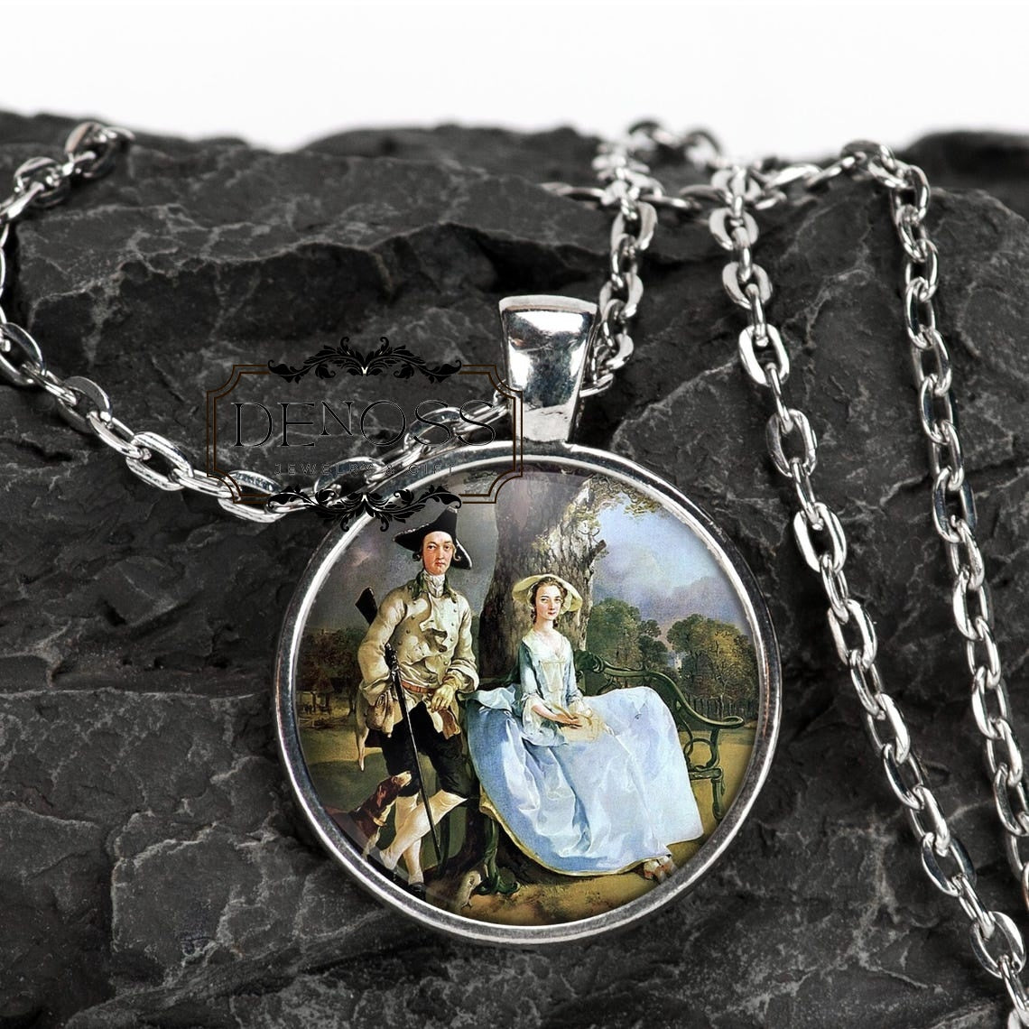Gainsborough's Mr and Mrs Andrews Pendant,Thomas Gainsborough Jewellery,Art Lovers Gift