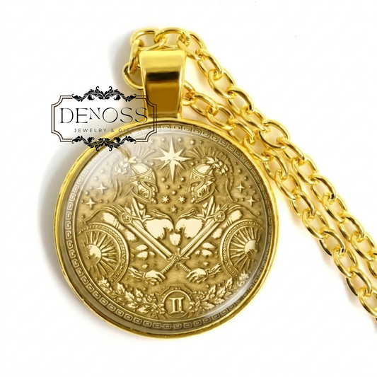 Gemini Zodiac Pendant Inspired by Castor and Pollux Necklace